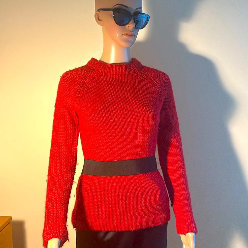 Carolina Herrera Red Wool Sweater XSmall